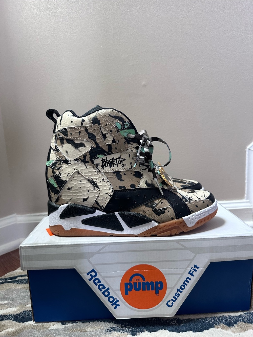 Reebok Melody Ehsani x Reebok Beige Camo High-Top Sneakers